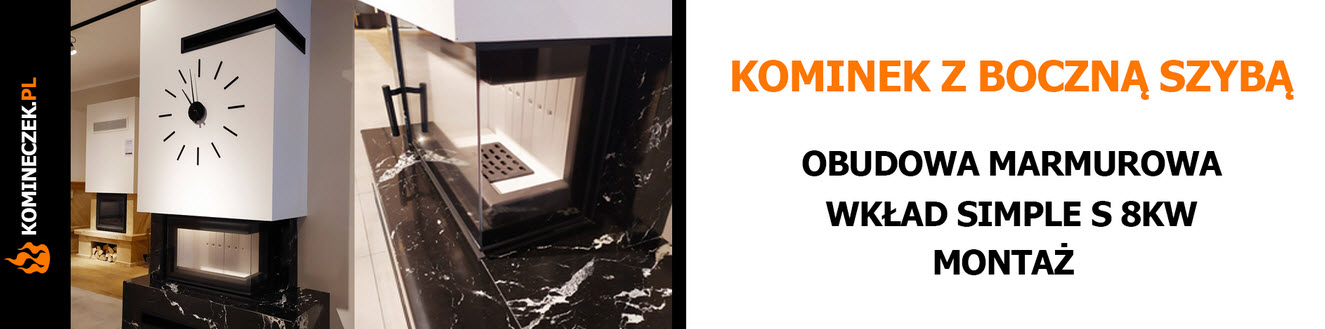 Kominek gazowy nowoczesny z wkładem 7kw z montażem Kraków